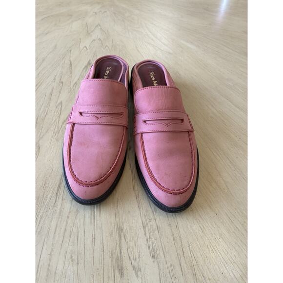 Sies Marjan Pink Suede Penny Loafer Mule Flats Slip On Designer Luxury Women 9 - Picture 5 of 16